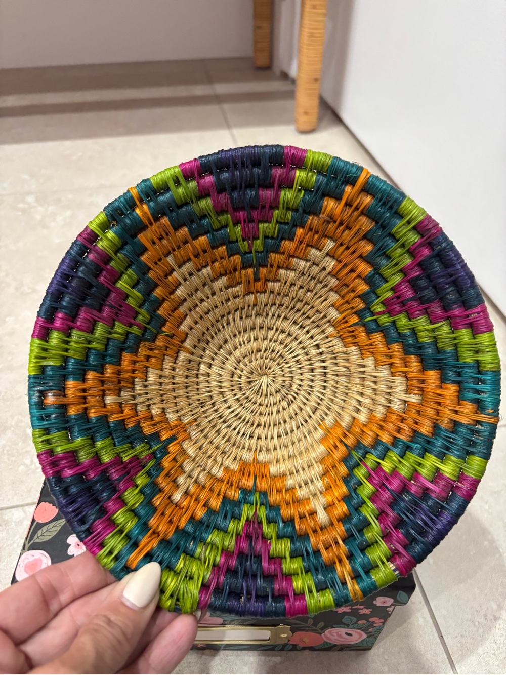 Handwoven Decorative Basket - Multicolor